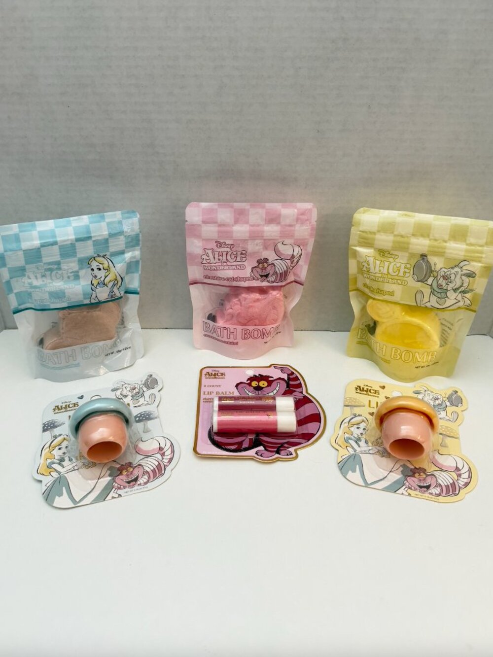 Disney Alice in Wonderland Bath Bomb Lip Balm Beauty Set 6 Pc NWT